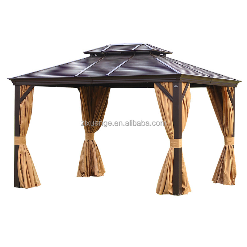 Luxury Aluminum 4x4 Large Gazebos Pavilions Outdoor Alloy Roman Tent Car Tent Garden Carport Gazebo Awning Aluminium Pavilion