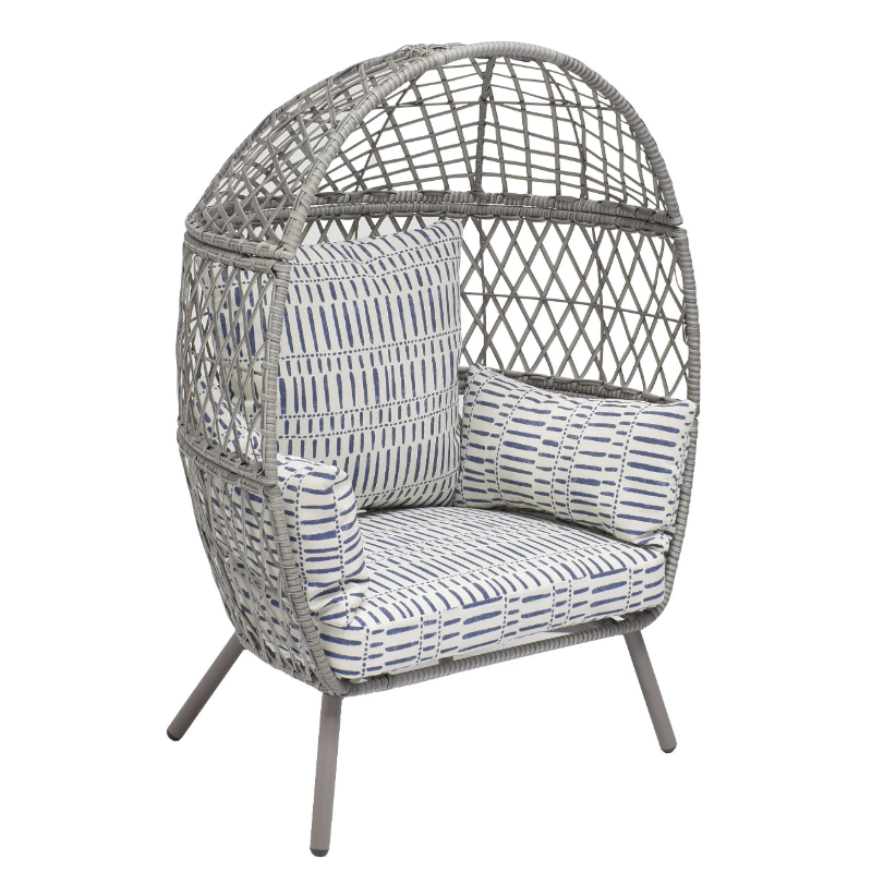 Garden Chair Egg Chair Wicker Outdoor Indoor Basket Large Round Egg Chair Bracket Pad with Terrace Balcony Sofa