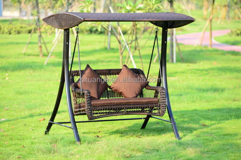 European Style Outdoor Hanging Chair outdoor hanging wooden swing chair Rattan Outdoor Furniture With Canopy Rocking Chair