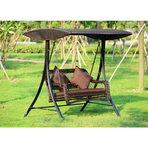 European Style Outdoor Hanging Chair outdoor hanging wooden swing chair Rattan Outdoor Furniture With Canopy Rocking Chair