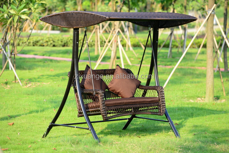 European Style Outdoor Hanging Chair outdoor hanging wooden swing chair Rattan Outdoor Furniture With Canopy Rocking Chair