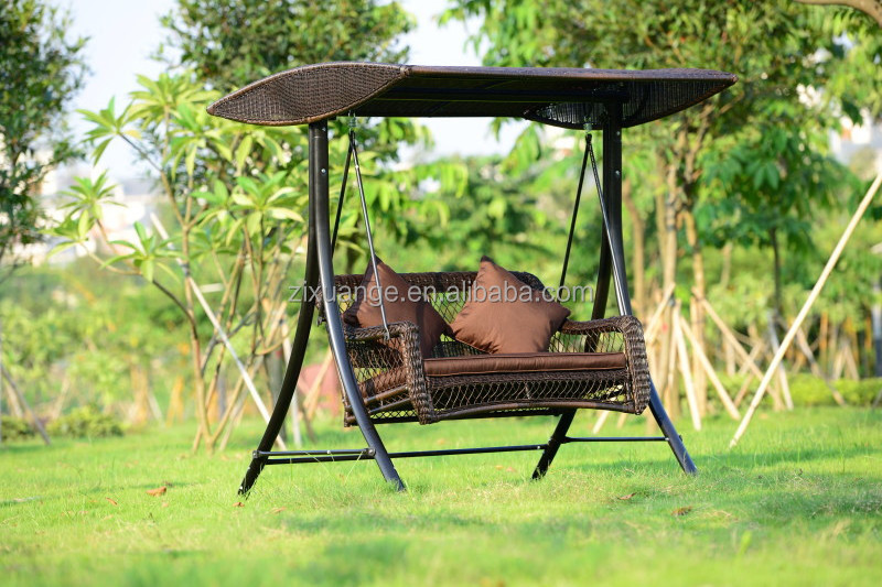 European Style Outdoor Hanging Chair outdoor hanging wooden swing chair Rattan Outdoor Furniture With Canopy Rocking Chair