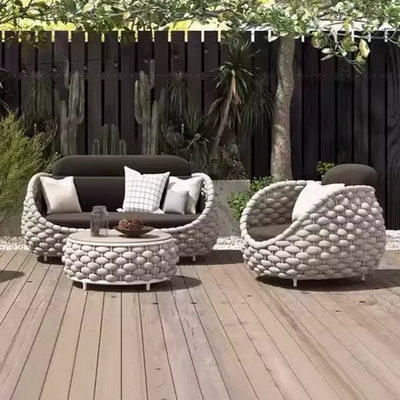 Outdoor sofa courtyard villa balcony rattan chair tea table furniture combination open-air garden waterproof sunscreen rattan