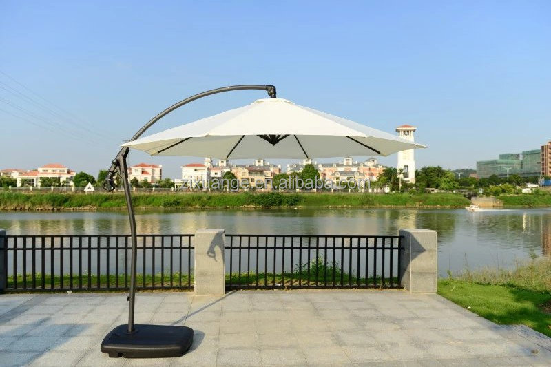 Outdoor furniture Patio Cantilever Offset Umbrella with 360 DBeach Umbrella Sun Plain Umbrella Aluminum Frame Sun Garden Parasol