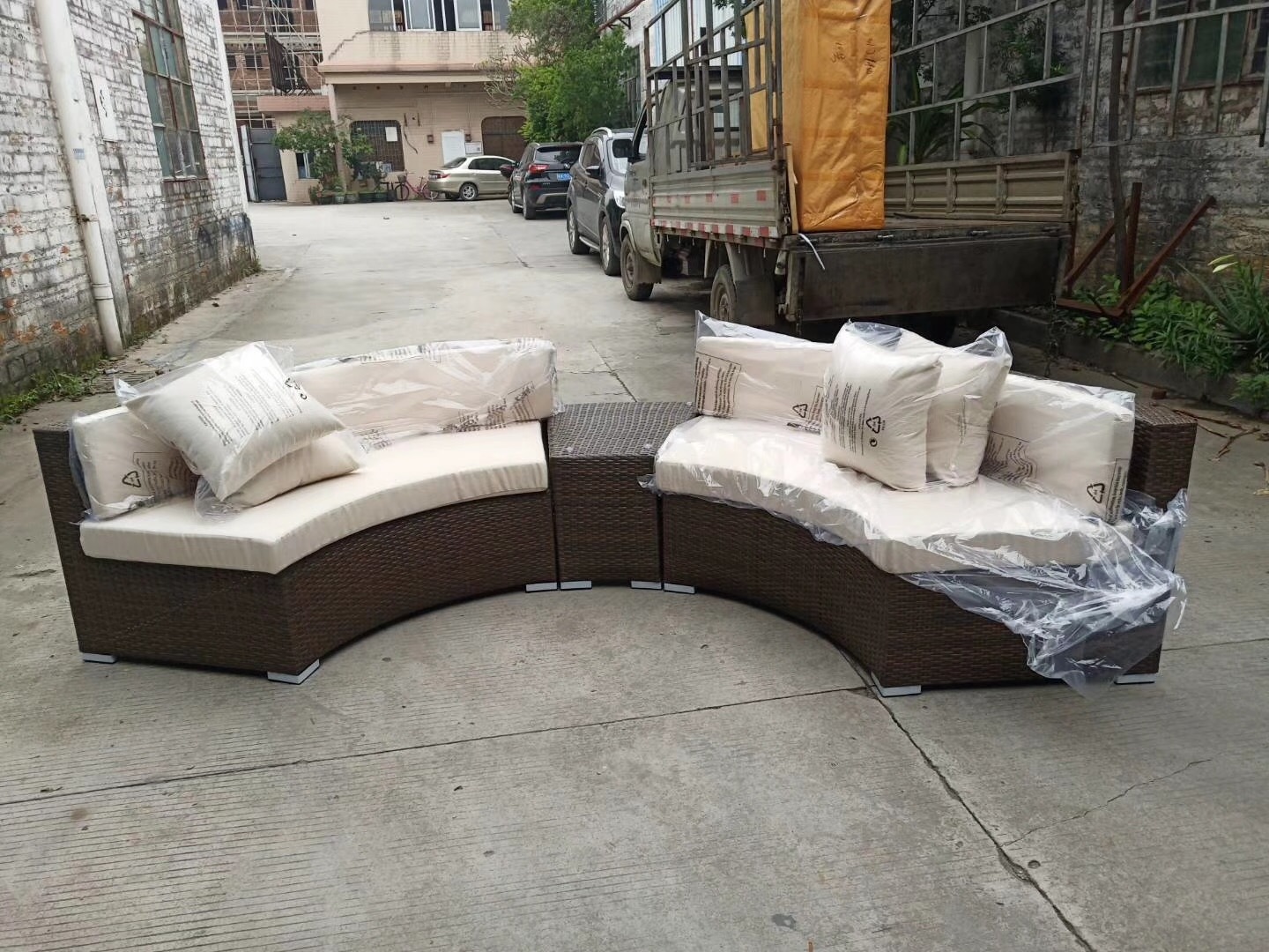 Competitive Price High Quality Deep Seating Corner Sofa Set - Luxury Wood Outdoor Furniture Setting - Vietnam Furniture