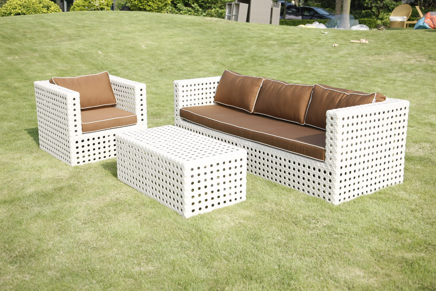 home rattan half moon outdoor PE Wicker sofa garden furniture set semi circle L shape rattan sofa outdoor furniture garden sets