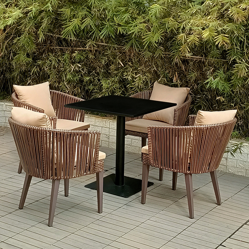 Outdoor Garden Stackable Rattan Tables and Chairs Patio Garden Chairs Complete Set of Outdoor Garden Furniture sets