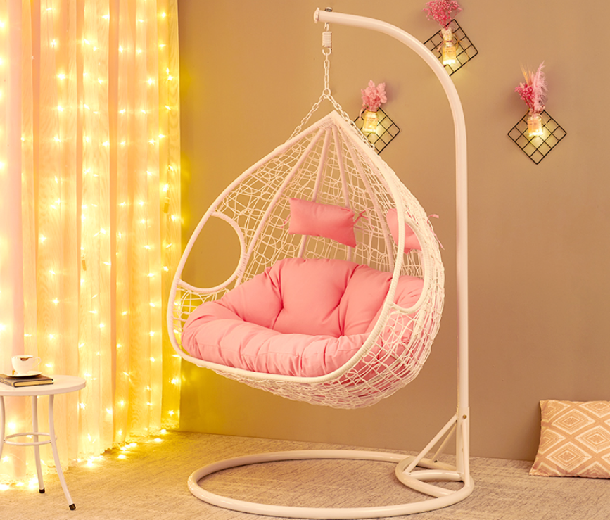 outdoor garden rattan wicker double seat Water drop shaped Rocking chair  egg swing chair hanging chair patio swings