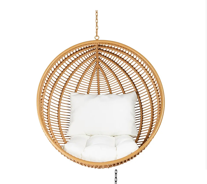 outdoor rattan wicker Single Seat egg swing chair Round Hammock patio balcony hanging chair Garden Set patio garden chair set