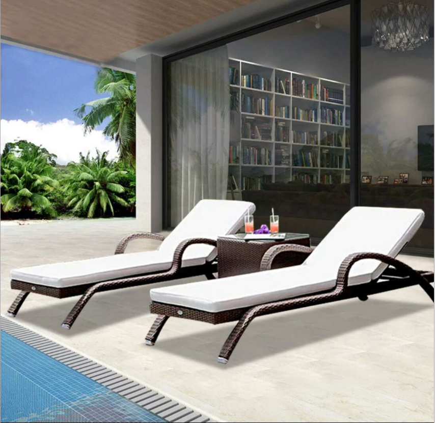 oversized chairs  all hand-made Outdoor Furniture Set Hotel Folding Swimming Pool Lounge Beach Chair Rattan Sun Lounger