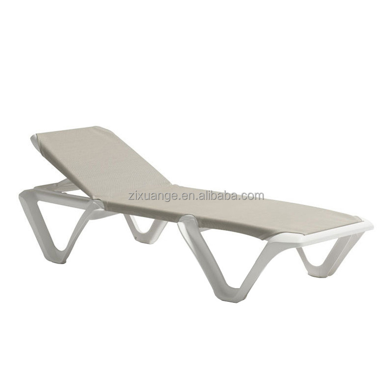 PE Plastic Outdoor furniture double sun lounger chaise lounge chair for Swimming Pool Diving deck chair Sea Beach Lounger