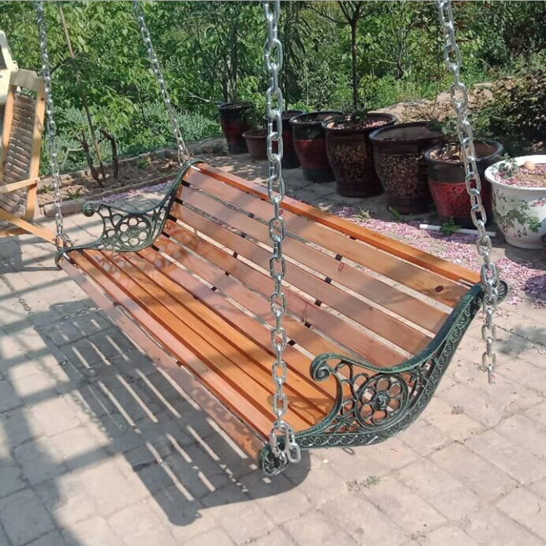 Competitive Price Buy Hot Sale Furniture Supplies 3 Seats Patio Hanging Outdoor Garden Swing Chair With Stand for Sale Wooden