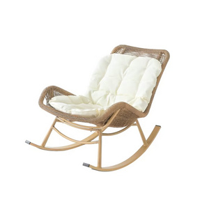 Hight Quality Patio garden Leisure Recliner PE Rattan Wicker Rocking Chair Hotel Bedroom Hanging Chair Rocking Chair