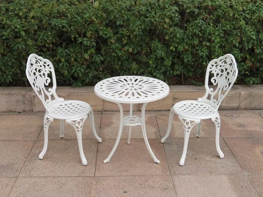 Metal kd Patio Chair Set Furniture Cast Antique Outdoor Aluminum 3 Pieces Dining Garden Patio Table and Chair Set Bistro Sets