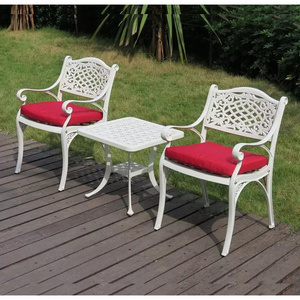 Outdoor Furniture Garden Patio Cast Aluminum Dining Table and Chairs Bistro Set Grade Disassembly set Garden set 2 chair 1 table