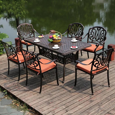 Outdoor furniture garden sets furniture metal cast iron Cast Aluminum Marble table bistro set outdoor furniture bistro set