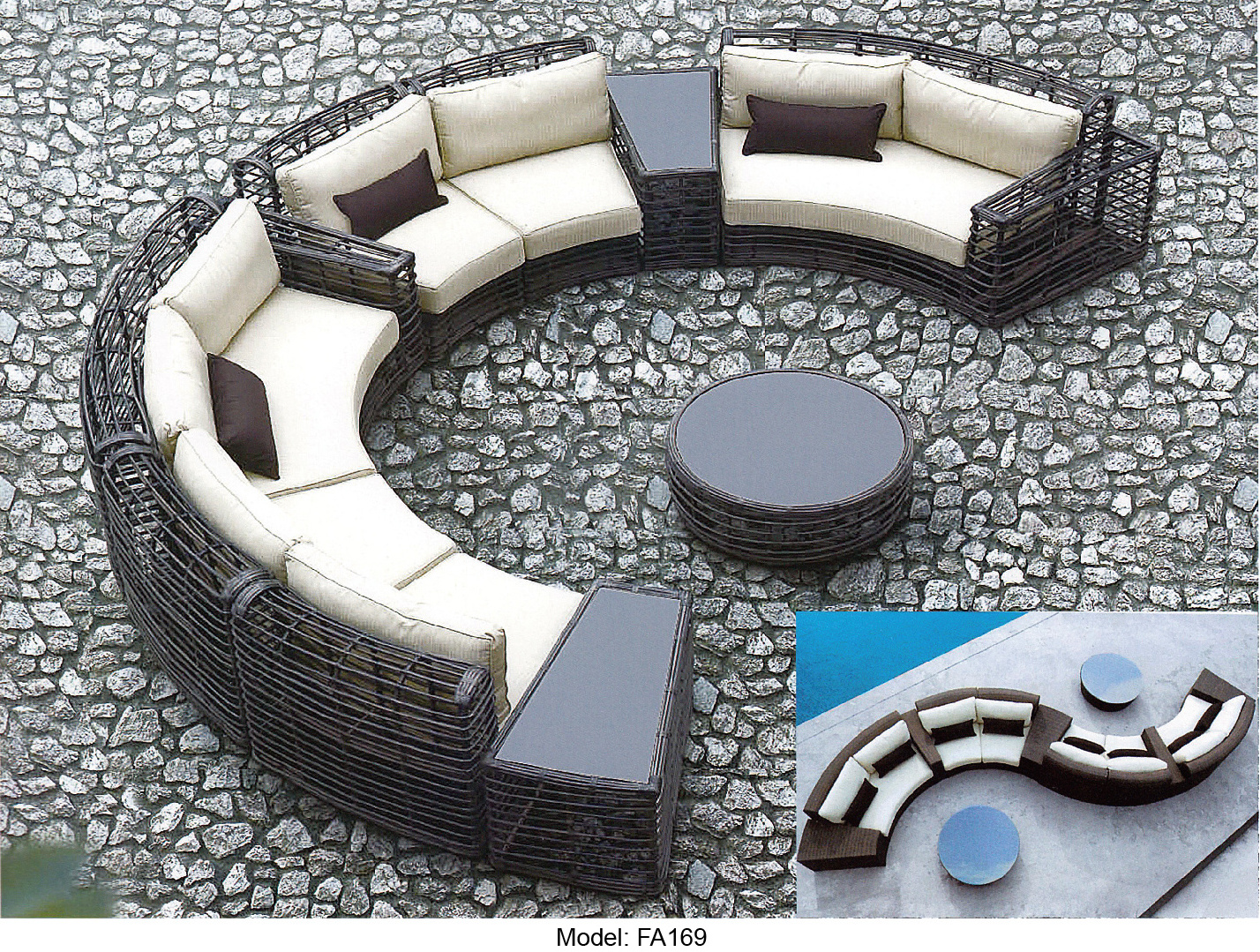 Rattan Wicker Sofa outdoor furniture rattan half moon sofa garden furniture set outdoor rattan furniture sofa set