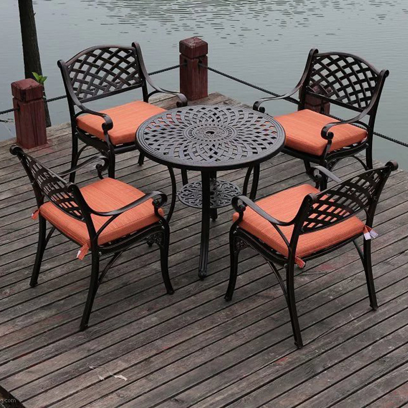 Cast Aluminum Outdoor Furniture Garden Furniture Patio Sets Alexander Square Fire Pit & Manhattan Sofa Set bistro set