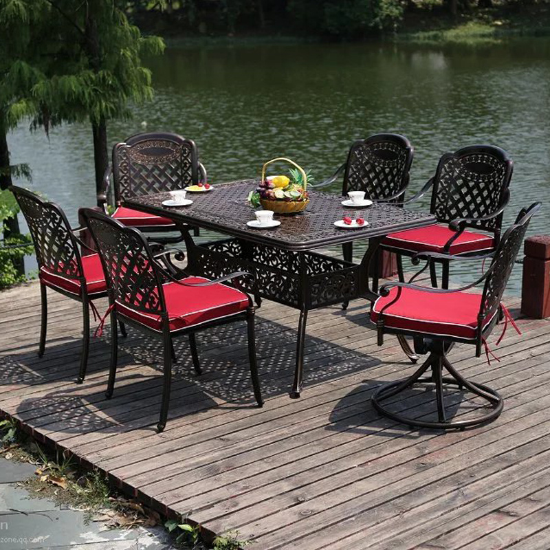 Outdoor furniture garden sets furniture metal cast iron Cast Aluminum Marble table bistro set outdoor furniture bistro set