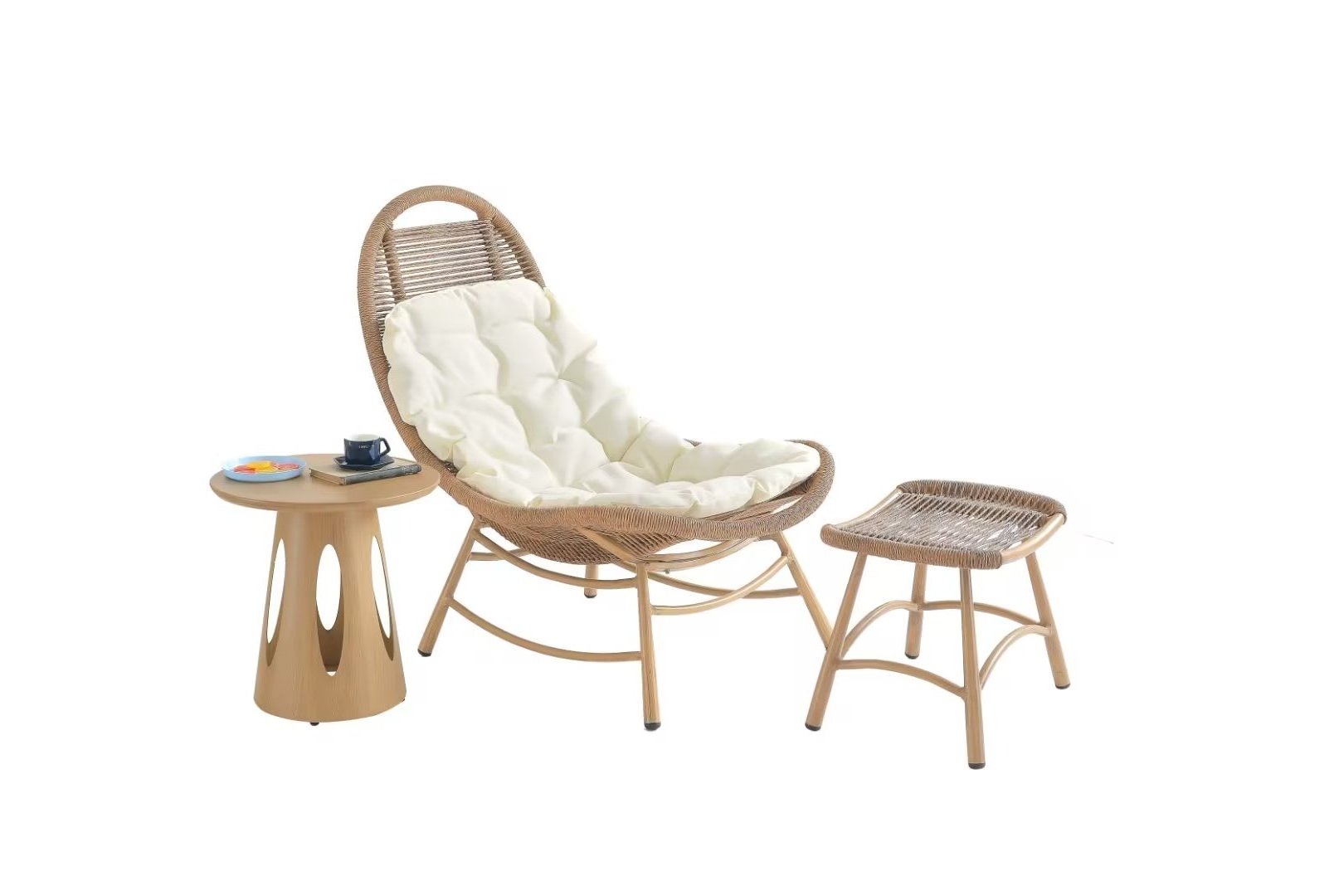 Modern design PE rattan aluminum alloy Rocking chair for high quality leisure Hanging Chair outdoor rocking chair