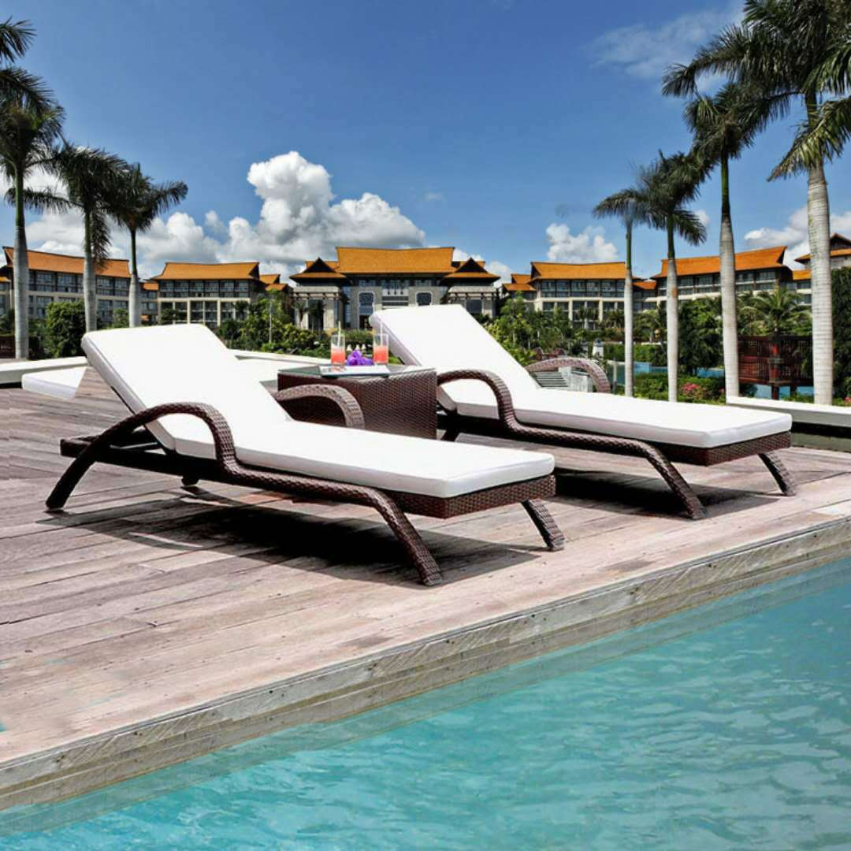 oversized chairs  all hand-made Outdoor Furniture Set Hotel Folding Swimming Pool Lounge Beach Chair Rattan Sun Lounger