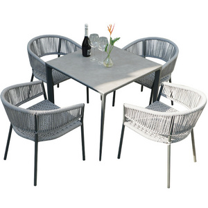 Cafe Bistro Retro Aluminum Flower Restaurant patio Rattan Chair Garden Chair Sofa Seat bistro rattan chair outdoor furniture