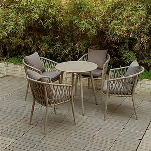 Occasional patio outdoor dining chair furniture with gray Garden Chair Manufacture Rope Weaving Garden Woven Rope Patio Chair