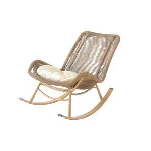 Modern design PE rattan aluminum alloy Rocking chair for high quality leisure Hanging Chair outdoor rocking chair