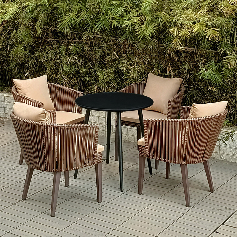 Outdoor Garden Stackable Rattan Tables and Chairs Patio Garden Chairs Complete Set of Outdoor Garden Furniture sets