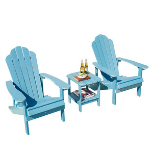 Morden Outdoor Furniture Hotel Restaurant Dining Table Set Aluminum Adirondack Chair Outdoor Plastic Wood Chair Patio Garden Set