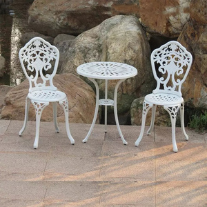 Metal kd Patio Chair Set Furniture Cast Antique Outdoor Aluminum 3 Pieces Dining Garden Patio Table and Chair Set Bistro Sets