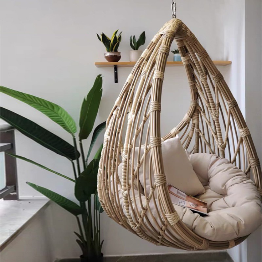 Hot Sell Fashion Patio Rattan Garden Wicker Double Seater Outdoor Hammock Egg shaped patio chair,hanging swing chair