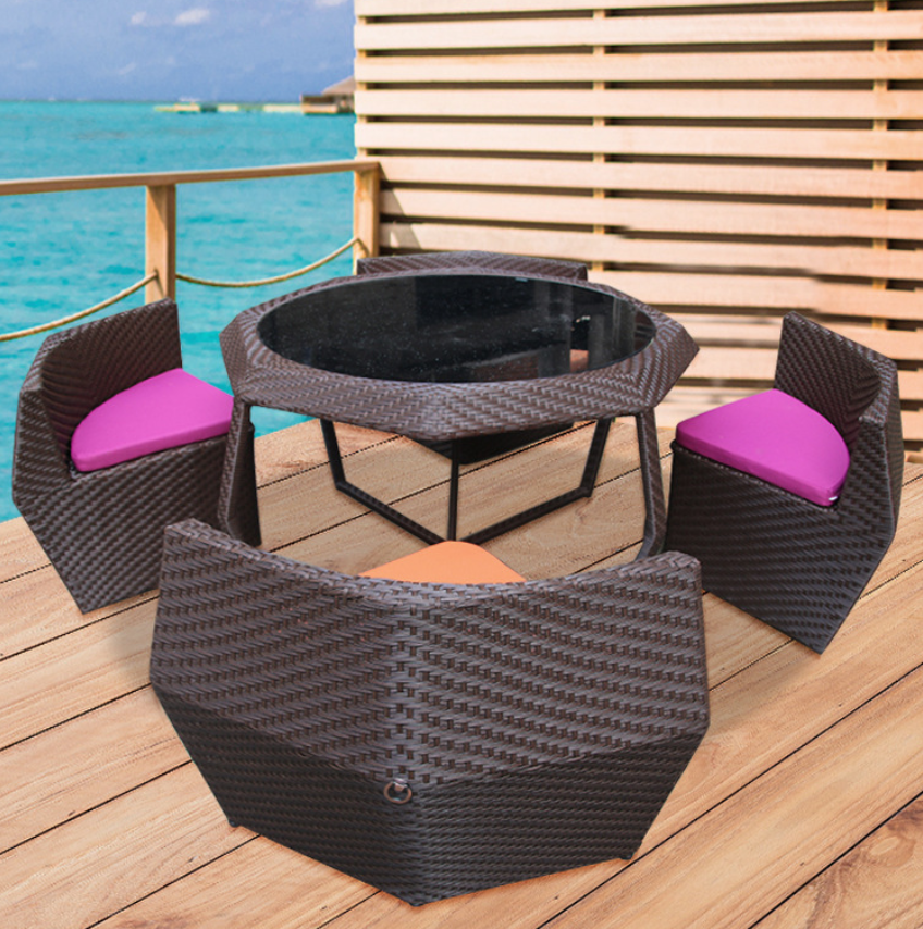 Outdoor Rattan Table And Chairs Sets Rattan Dining Chair Table Garden 4 Seater Wicker Patio Outdoor Furniture Garden Set