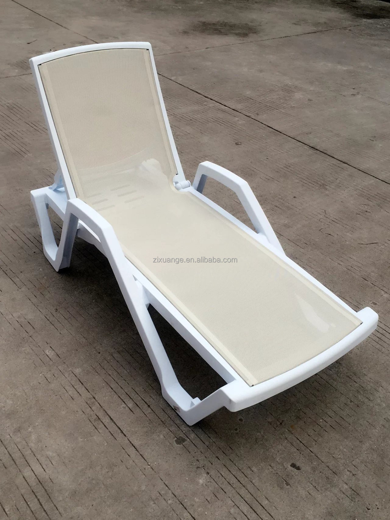 PE Plastic Outdoor furniture double sun lounger chaise lounge chair for Swimming Pool Diving deck chair Sea Beach Lounger