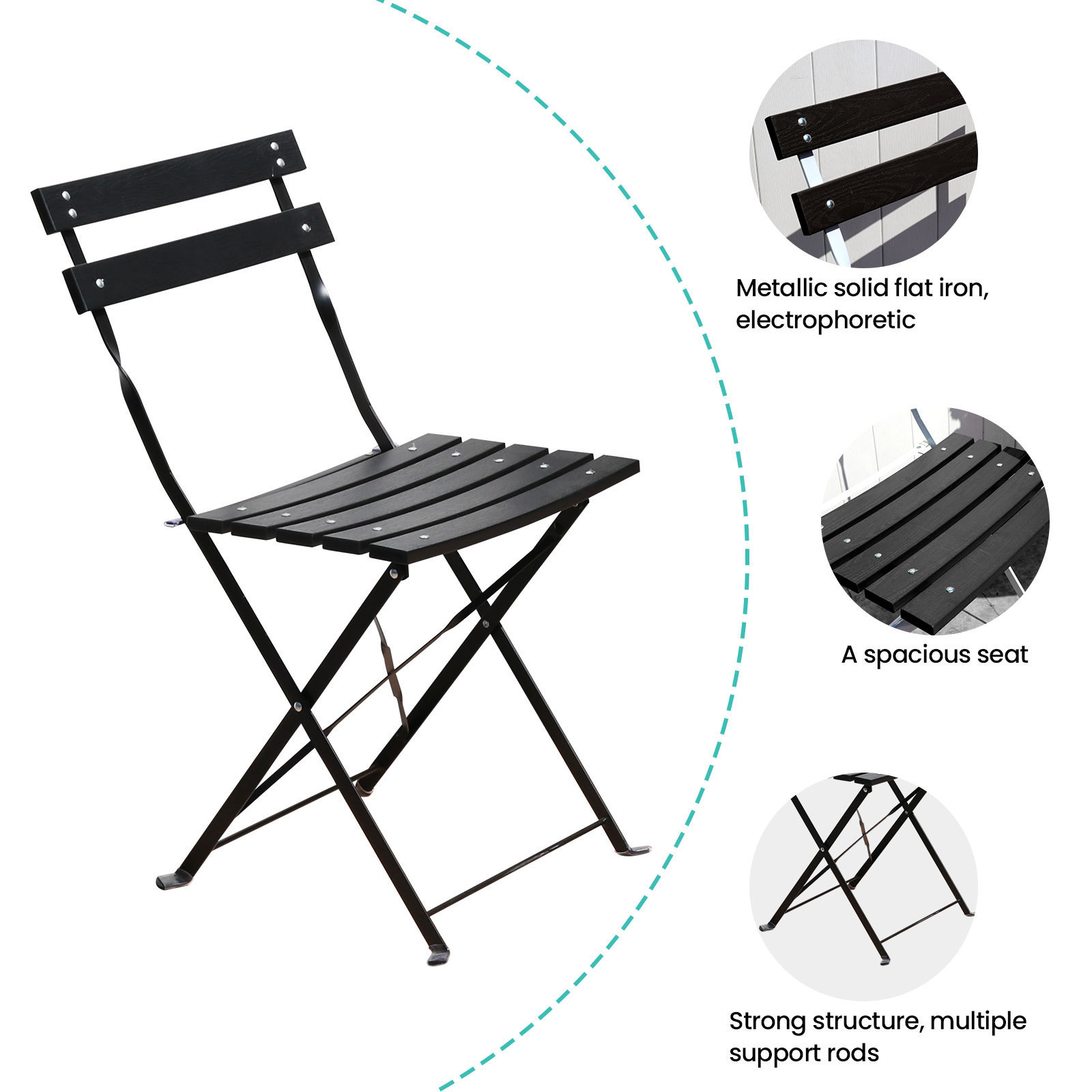 Outdoor furniture patio Modern Metal ps Wooden Leisure Picnic plastic wood Folding tables and chairs bistro sets garden sets