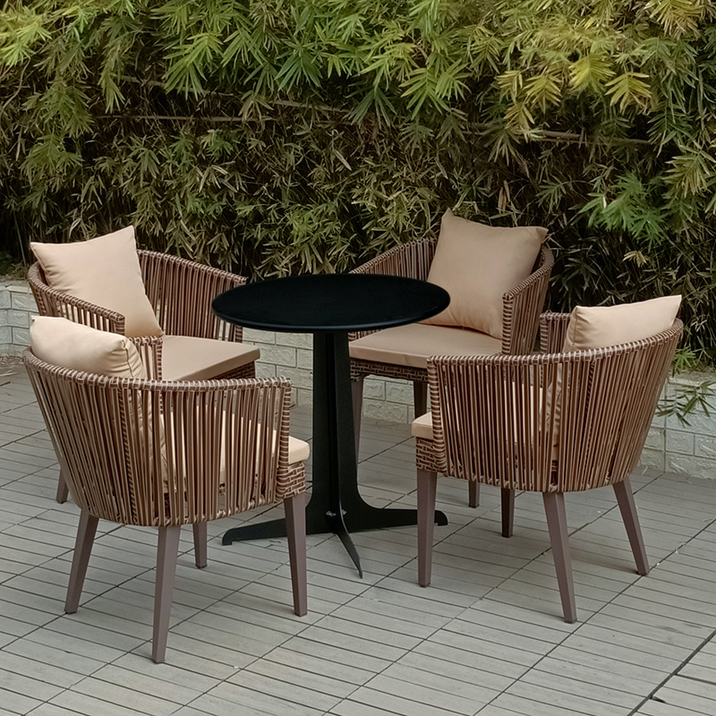 Outdoor Garden Stackable Rattan Tables and Chairs Patio Garden Chairs Complete Set of Outdoor Garden Furniture sets