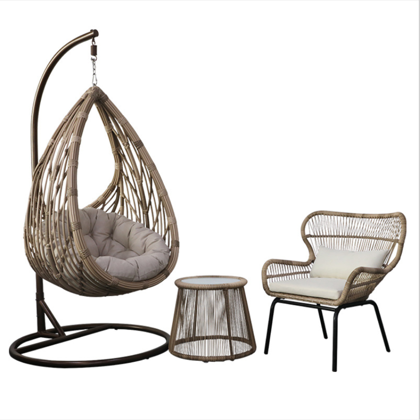 Hot Sell Fashion Patio Rattan Garden Wicker Double Seater Outdoor Hammock Egg shaped patio chair,hanging swing chair