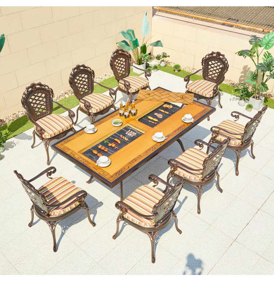 outdoor furniture patio BBQ cast aluminum chair and table beach furniture dining sets dining Patio bistro set garden chair set