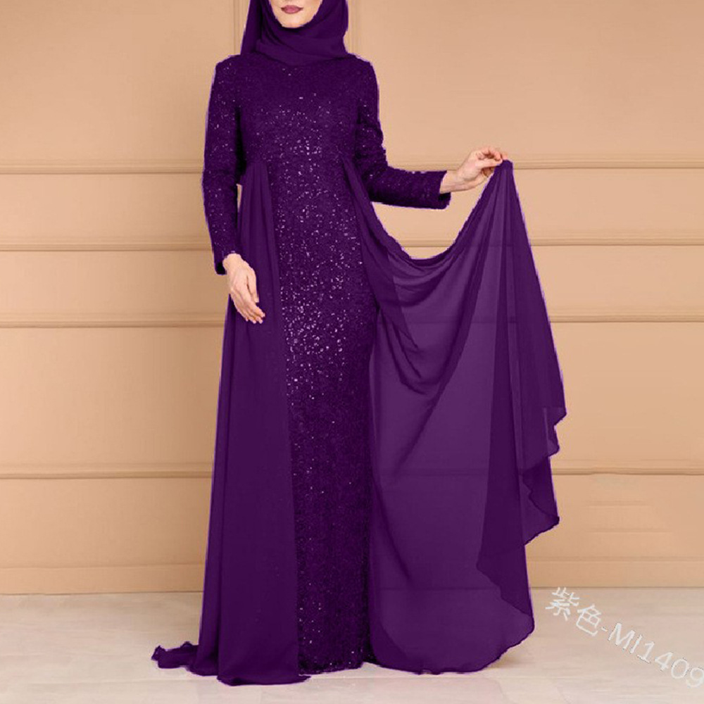 ZIYA A04L57 Popular Design Sequined Arabic Dubai Abaya Kaftan Style Prom Dress