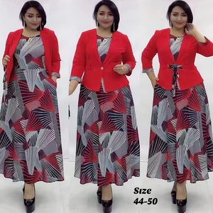 ZIYA A10L63 New Two-piece Printed Blazer Skirt Dress Women Church Suits Lady