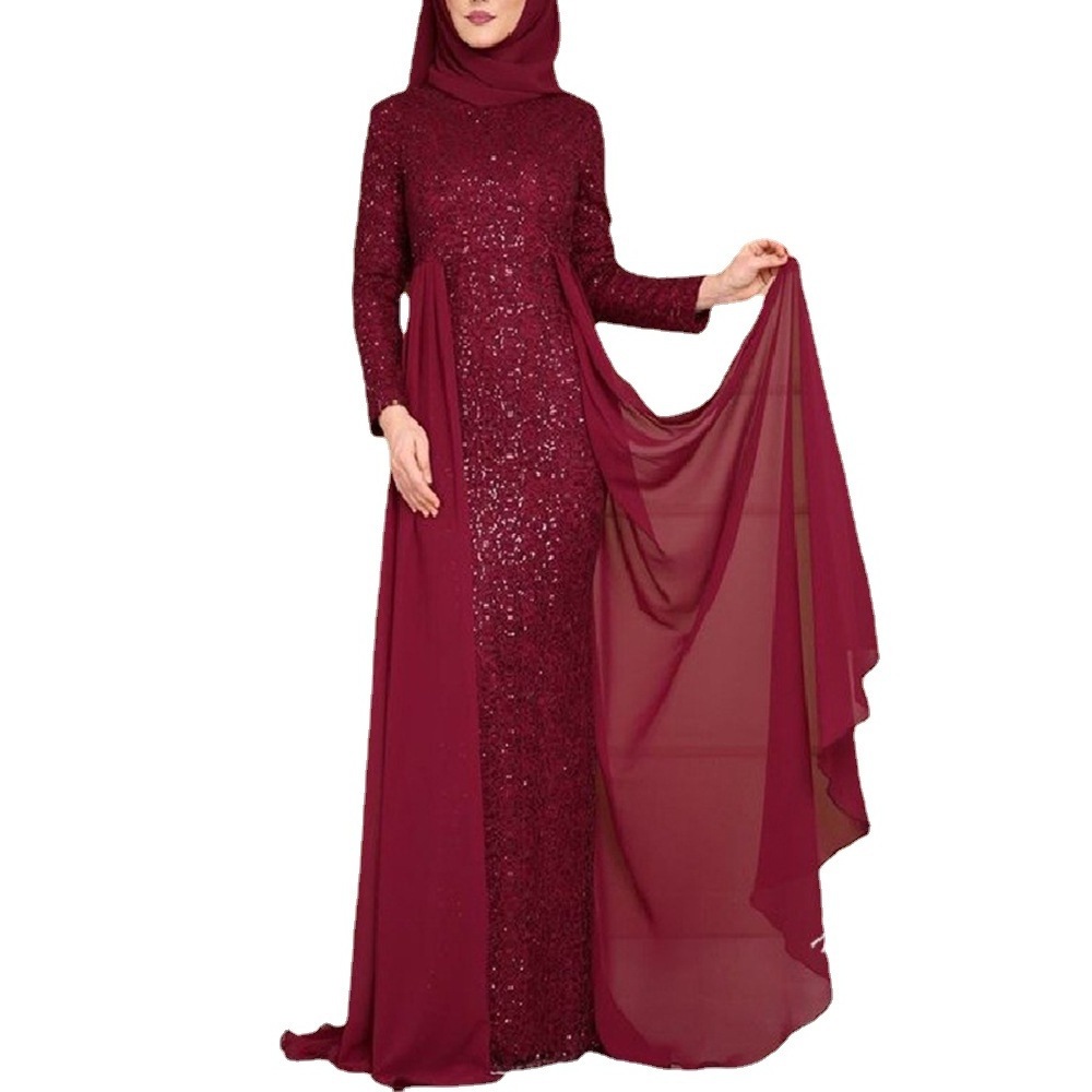 ZIYA A04L57 Popular Design Sequined Arabic Dubai Abaya Kaftan Style Prom Dress