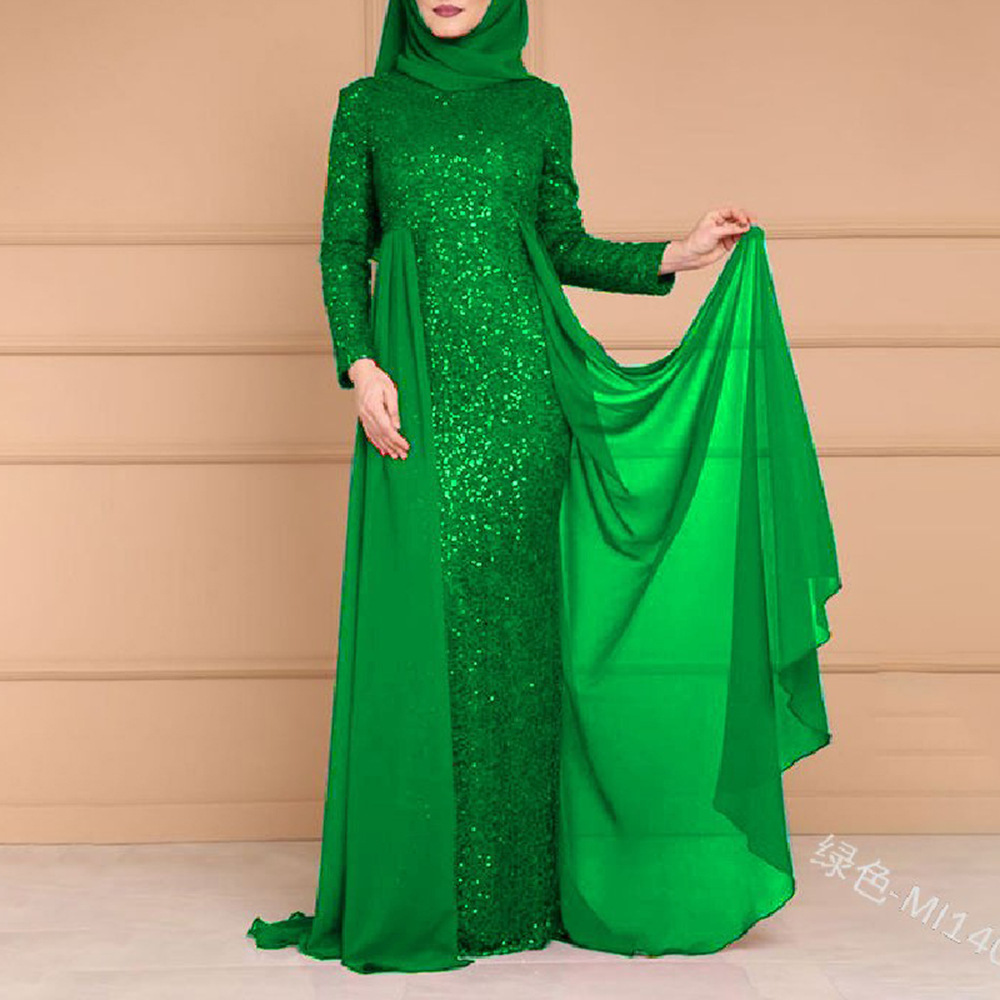 ZIYA A04L57 Popular Design Sequined Arabic Dubai Abaya Kaftan Style Prom Dress