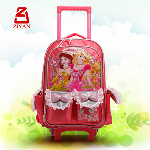 Girl Princess Cartoon Children School Trolley Bag For Junior