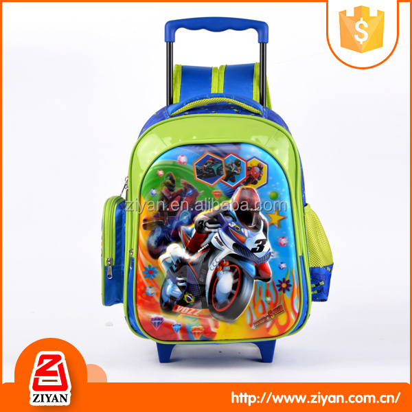 2024 Latest Design 5D Cartoon Trolley Luggage Bag for Kids Hot Sale PVC Material with Wheels and USB Features for School Use