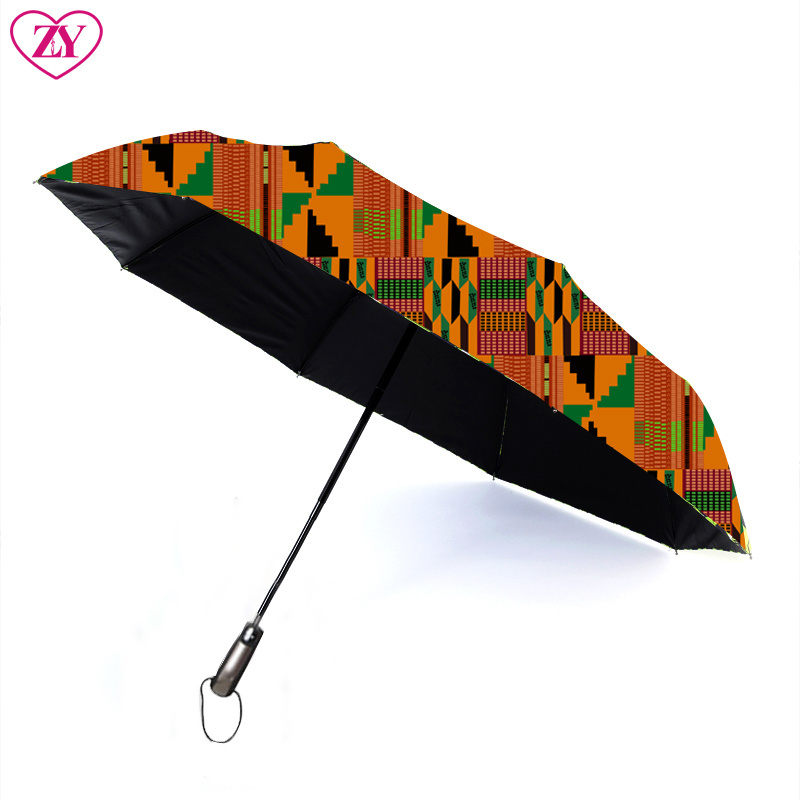 latest design African kente print umbrella waterproof ankara umbrella fashion functional umbrella