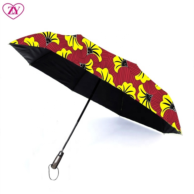 Beauti ful African American woman kente print semi automatic umbrella unique design