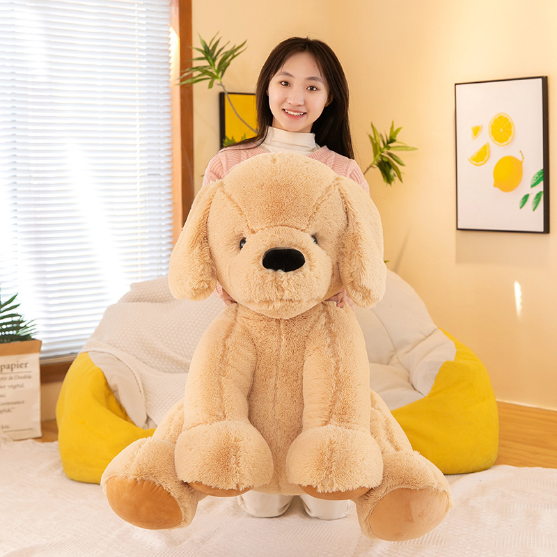 Large plush toy golden hair doll giant big bear doll sleeping doll girl sleeping on bed