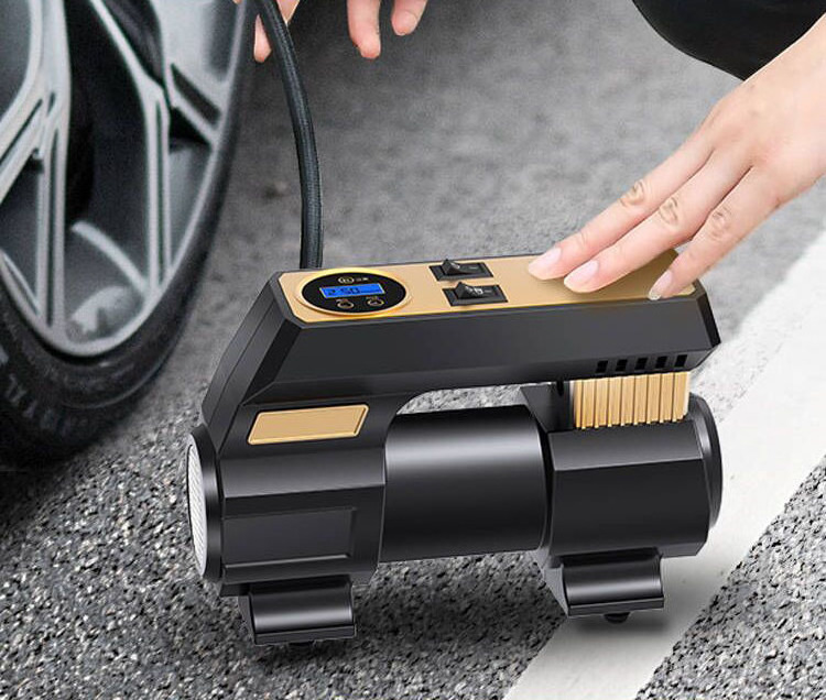 12V Portable Mini Electric Bike Bicycle Car Pump Tire Gauge Air Pump Inflator with Tire Pressure Gauge