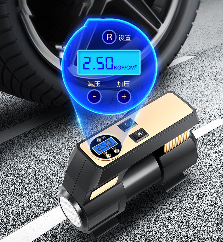 12V Portable Mini Electric Bike Bicycle Car Pump Tire Gauge Air Pump Inflator with Tire Pressure Gauge