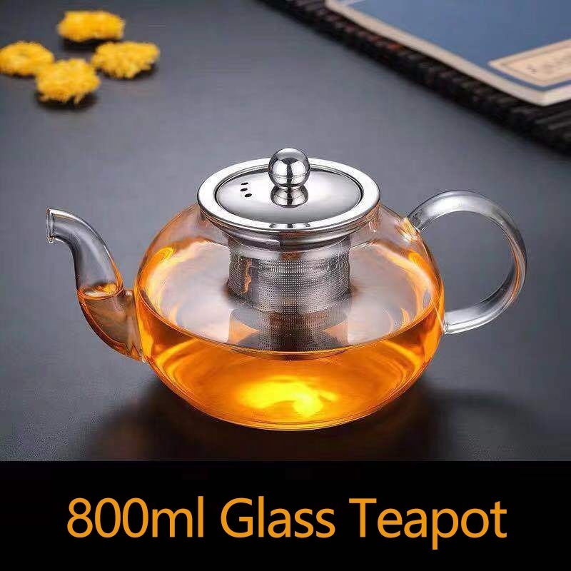 Simple Style Glass Teapot with Filter Custom Glass Tea Pot with fringe